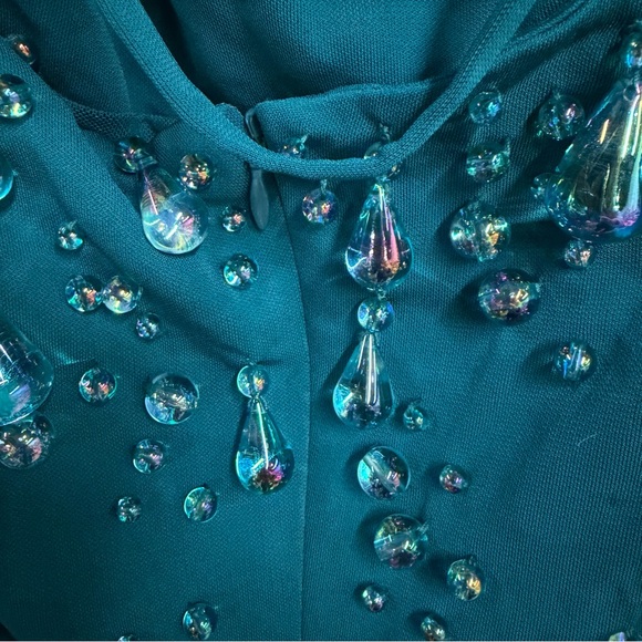 Cult Gaia Artemis Dress Seamoss Teal Embellished Mini beaded Revolve $1195 M - Picture 12 of 16